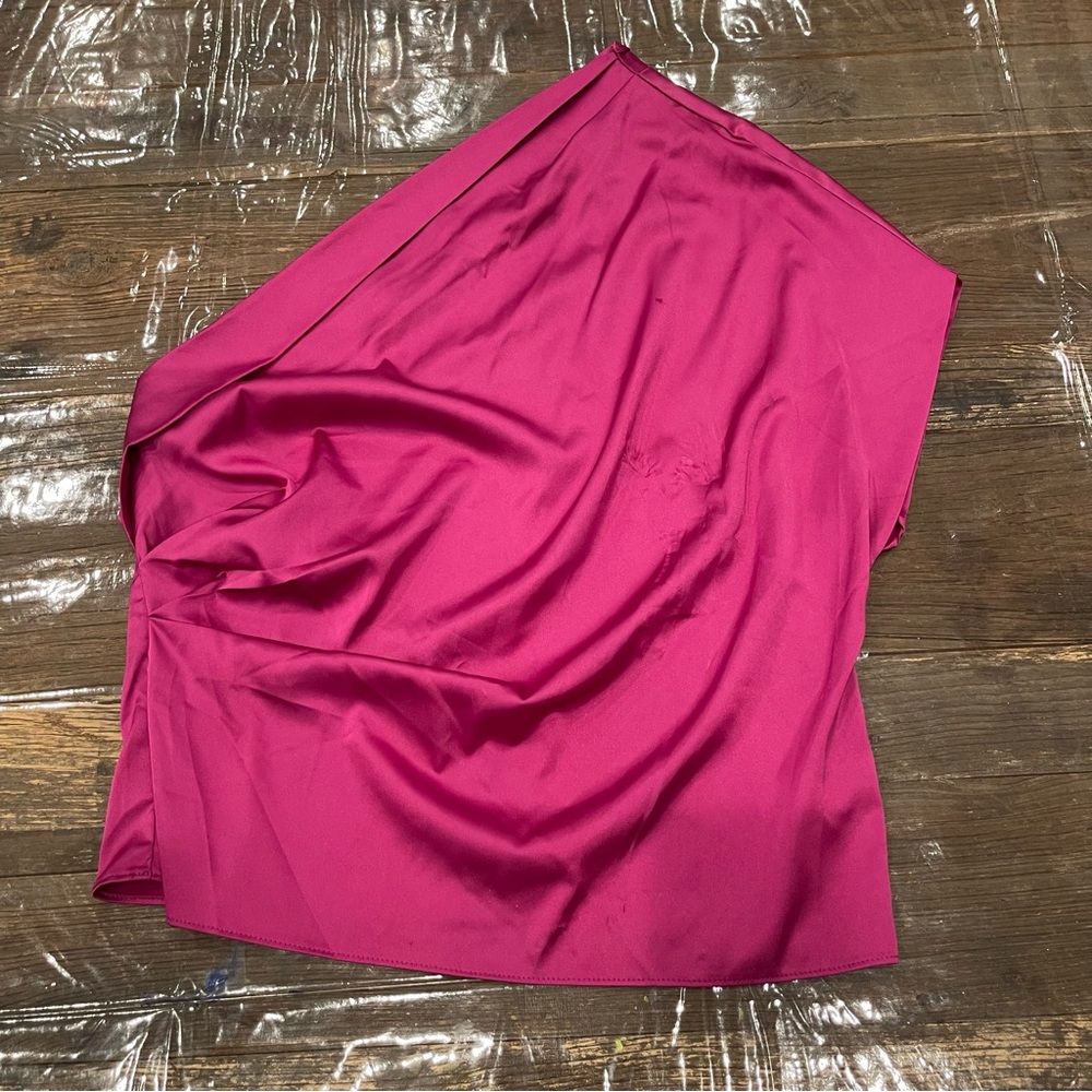 DO+BE Elegant Pink Silk one shoulder top